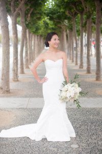 Outside San Francisco City Hall - wedding photo of bride