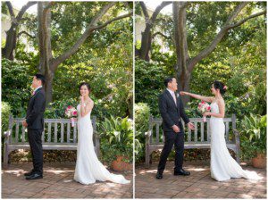 First look, bride and groom before the wedding, Palo Alto wedding photographer, bay area photographer