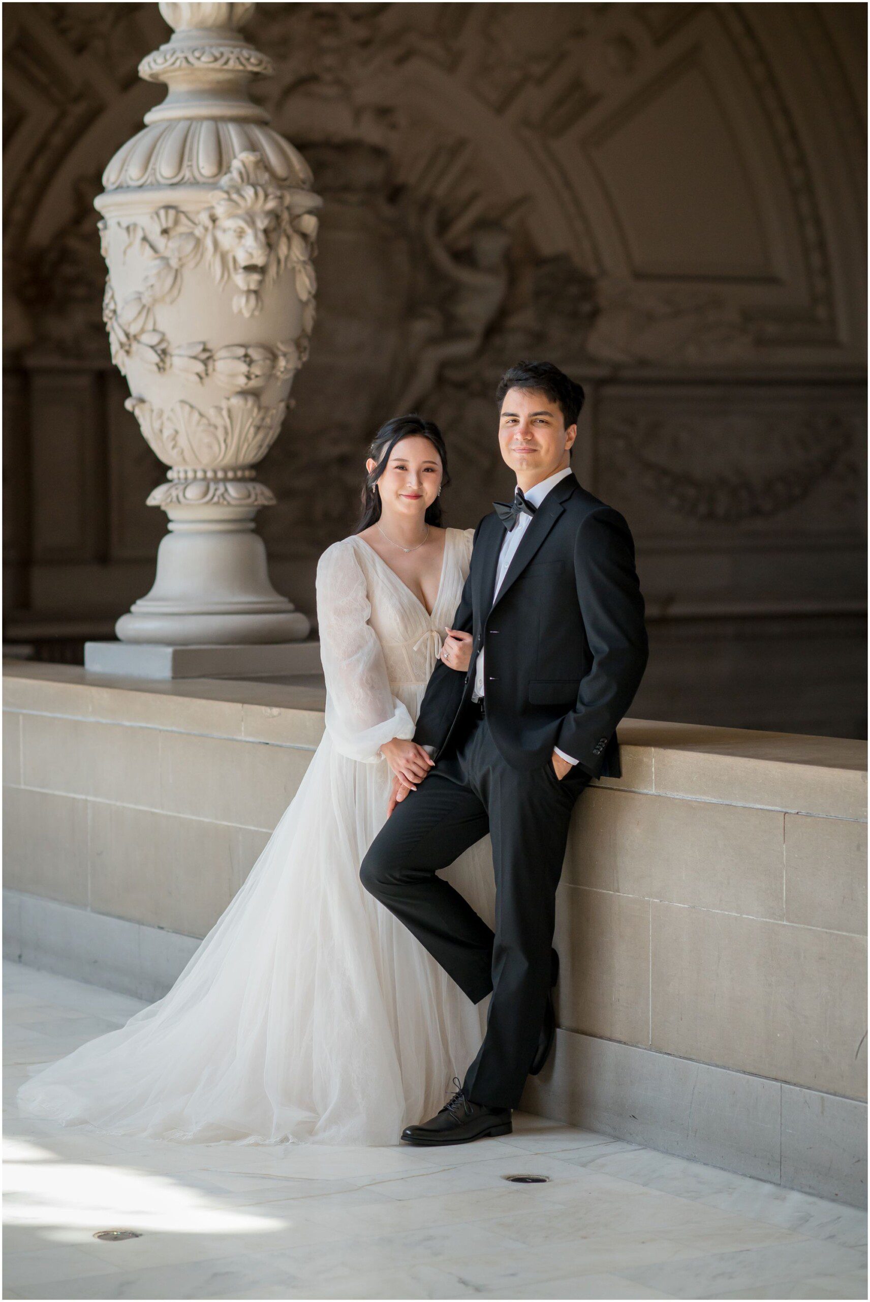 wedding photography on a 4th floor of San Francisco City Hall 