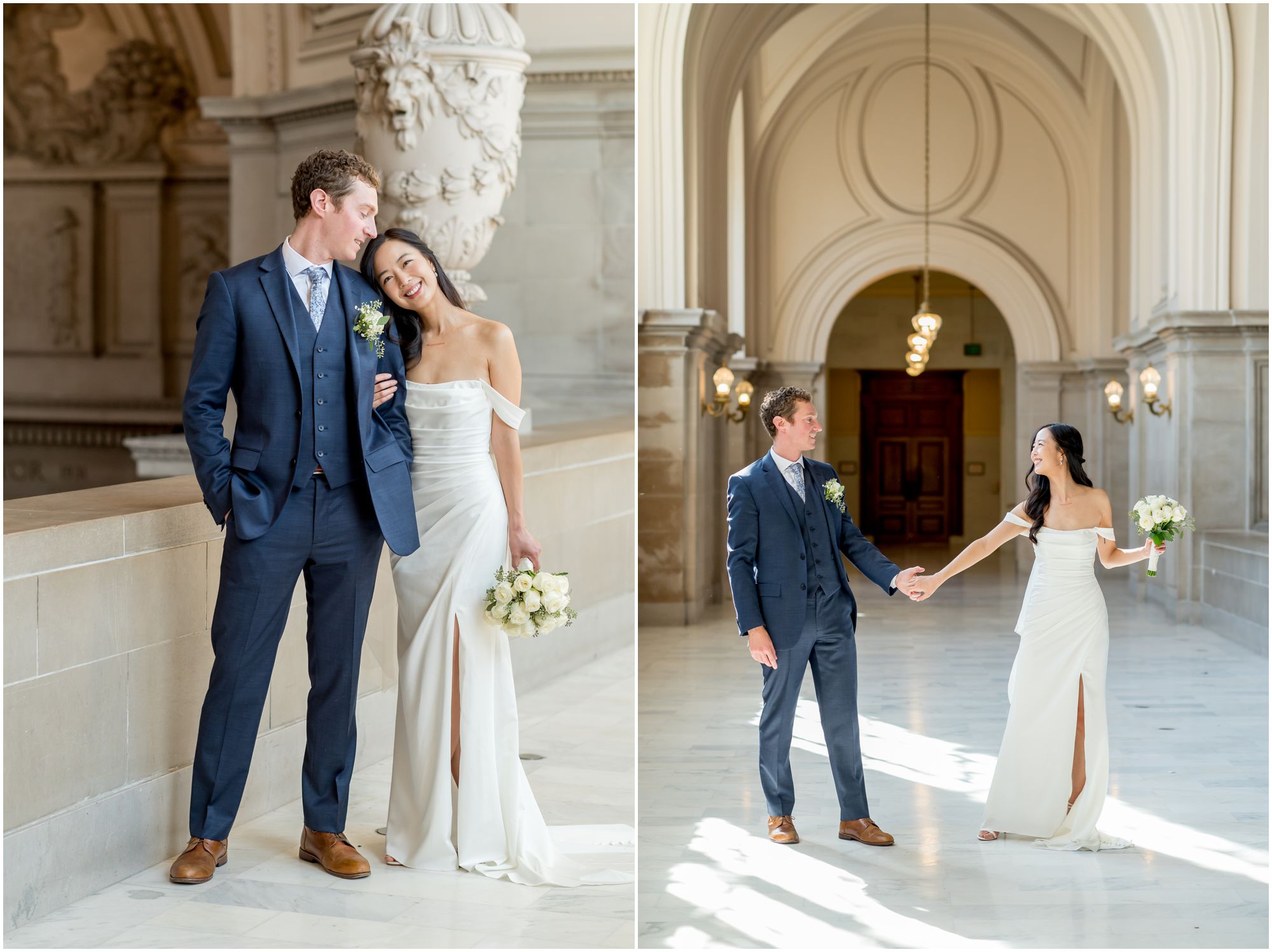 posing for wedding couples, san francisco city hall photographer