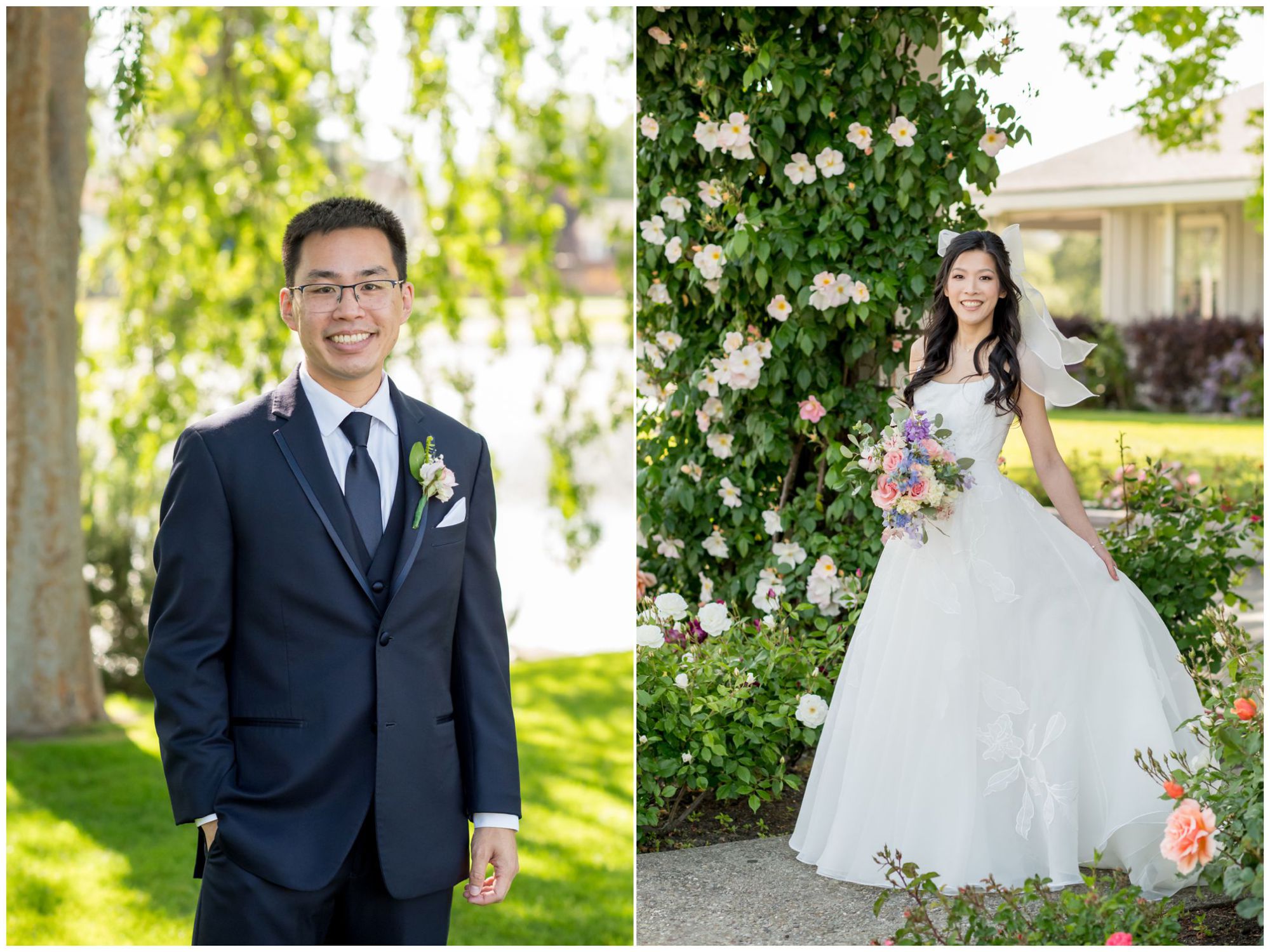 Couple posing during engagement session